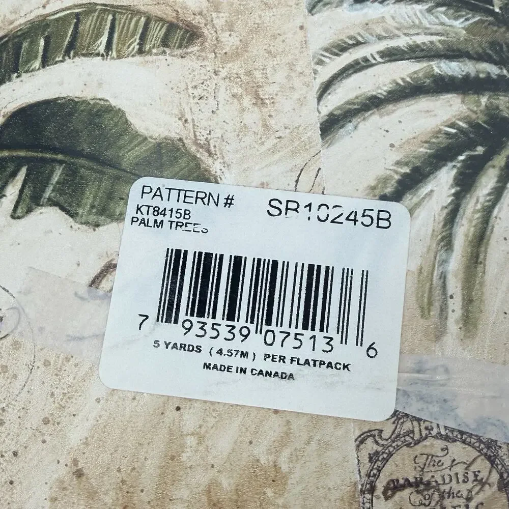 4 VTG Expressions Prepasted Wallpaper Border Palm Trees SB10245B Tropical